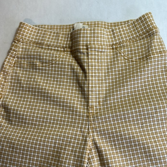 MADEWELL PULL ON SKINNY FLARE IN MINI CHECK PATTERN AUTUME GOLD PANTS SZ 28 - Picture 3 of 16